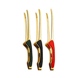 KTBLVFN 3Pcs Barbecue Tongs,304 Stainless Steel Kitchen Tongs,9.5" Metal Food Tongs with Non-Slip Comfort Grip, Multi-Purpose Food Tongs For Salad, Grill, Kitchen, Picnic, Barbecue Utensils (Golden)