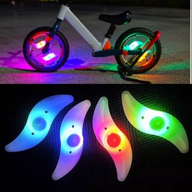 4Pack Bike Spoke Lights Tire Flash Lamp Multicolour Neon Wheel Flashing Lights with 3 Flash Modes Cycle Wheel Accessories Decoration for Adults Kids Bike Riding at Night (Multicolour+Blue+Green+Red)