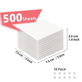 MIUTME 500 Pcs Transparent Sticky Notes,White Clear Sticky Notes School Supplies, Waterproof Self-Stick Note Pads 3x3 Inch
