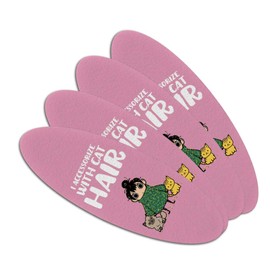 I Accessorize with Cat Hair Fur Double-Sided Oval Nail File Emery Board Set 4 Pack