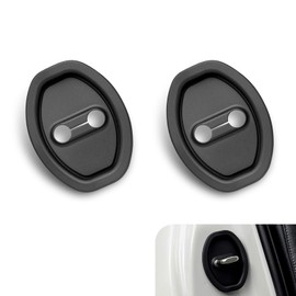 Door Lock Strike Protector, Silicone Silent Shock Absorption Pad, Rust-Proof Door Lock Cover Protective Pads, Universal for Most Cars (Black)