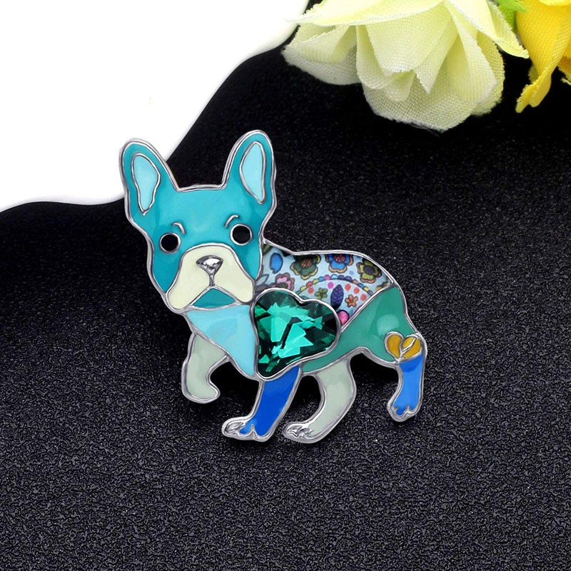 DUOWEI - Broche de aleación de esmalte con diamantes de