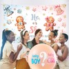 MEHOFOND Winter Gender Reveal Backdrop Banner, Christmas Gingerbread He or