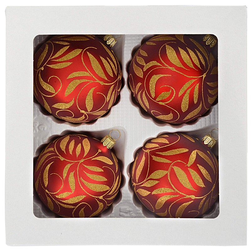 Jingle Bells Lauscha Baroque Christmas Tree Baubles Red / Gold