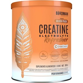 Birdman Creatine Refresher | Creatina Monohidratada con Electrolitos, Magnesio y Vitaminas | Sin Azúcar, Sin Calorías | Saborizantes y Endulzantes Naturales | Sabor Golden Peach | 30 Porciones | 300g