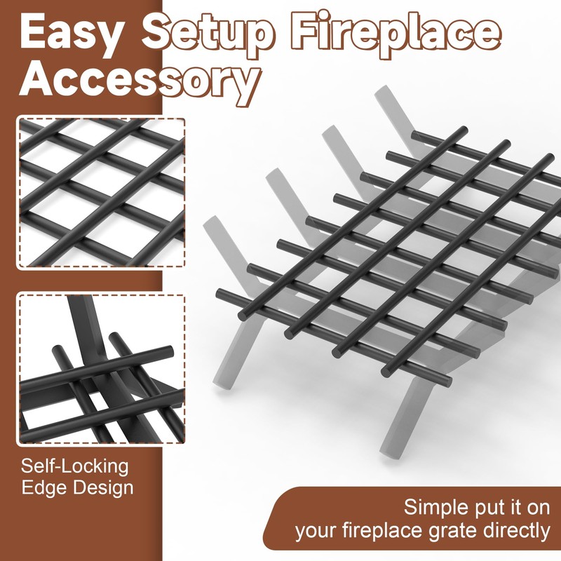 BJADE‘S 16" x 10" Fireplace Grate Ember Retainer - Extra