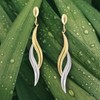 Lucchetta Elegant Long Earrings 9 Carat White Gold and Yellow