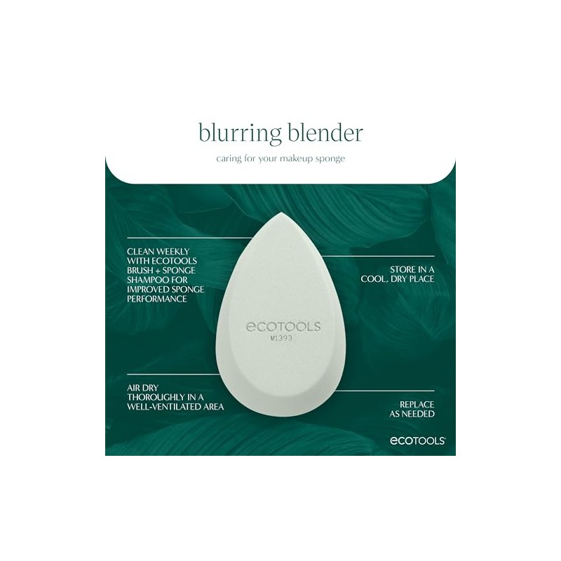 ECOTOOLS, Blend + Blur Dúo, Brocha y Esponja para Maquillaje,