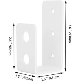 2 x 4 Door Barricade Brackets 2 Pack Heavy Duty Steel Bar Security Door Lock Bracket for 2x4 Wood Security U Bracket for Door Reinforcement