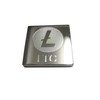Silver Toned Square Etched Litecoin Coin Cryptocurrency Blockchain Magnet