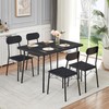 VECELO Dining Table Set for 4, 5 Piece Dinette with