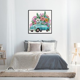 PFFNGPEN Special Shape Diamond Painting Kits for Adults,5D Car Crystal Rhinestone Diamond Art Kits for Beginners,for Home Wall Decoration Gift,Flower,12x12 inch