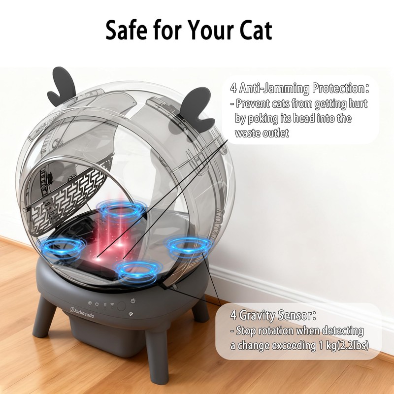 Self Cleaning Cat Litter Box, 65L Large Capacity Automatic Litter