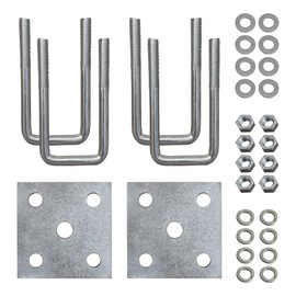U Bolts & Plate Kit for Boat Trailer Axle Leaf Springs Galvanized Zinc, 2 1/8"W x 4 3/4"L