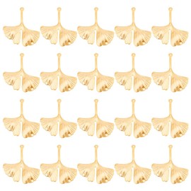 UNICRAFTALE Over 20pcs Golden Ginkgo Charm Leaf Pendant Stainless Steel Pendant Metal Charms Bracelet Pendant Leaf Earrings Pendant for Jewellery Making, Hole 0.8 mm