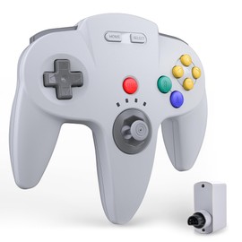 miadore Wireless N64 Controller mit 2.4GHz Empfänger, kompatibel mit N64 Konsole (grau)