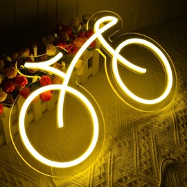 Bicycle Neon Sign for Wall Decor, Sport Bike Neon for Cycling Lover,Bicycle Neon Lights for Gym,Teen Room,Man Cave,Bedroom,Bar,Gym Club Decor,Birthday Christmas Choice,Size15.1 * 9.1 inches(JTD204)