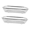 BIUDECO 2pcs Stainless Steel Drainer Colander: Rectangle Mesh Basket Table