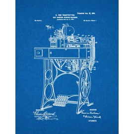 Hat-binding-sewing Machine Patent Print Blueprint (16" x 20") M15052