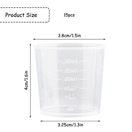 Vanyibro 30ml Plastic Liquid Measuring Cups,Transparent Clear Graduated Kitchen Cooking Tool