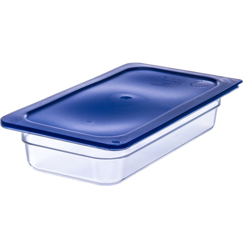 Carlisle 3058060 Smart Lids Third Size Polyethylene Lid, Dark Blue