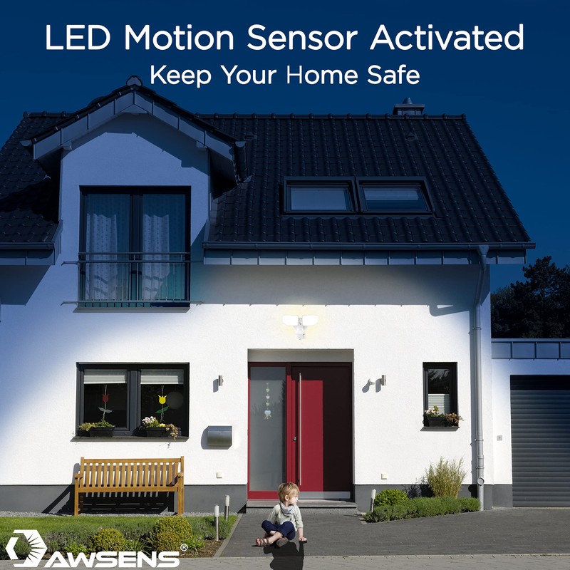 AWSENS 30W LED Motion Sensor Security Light Outdoor, 180 Degree,