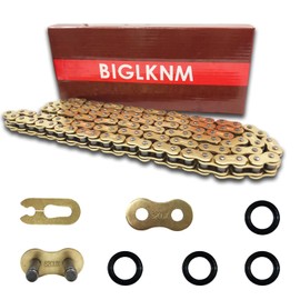 BIGLKNM 520 X-Ring Chain, 106 Links Heavy Duty Motorcycle Gold Chain with Connecting Master Link