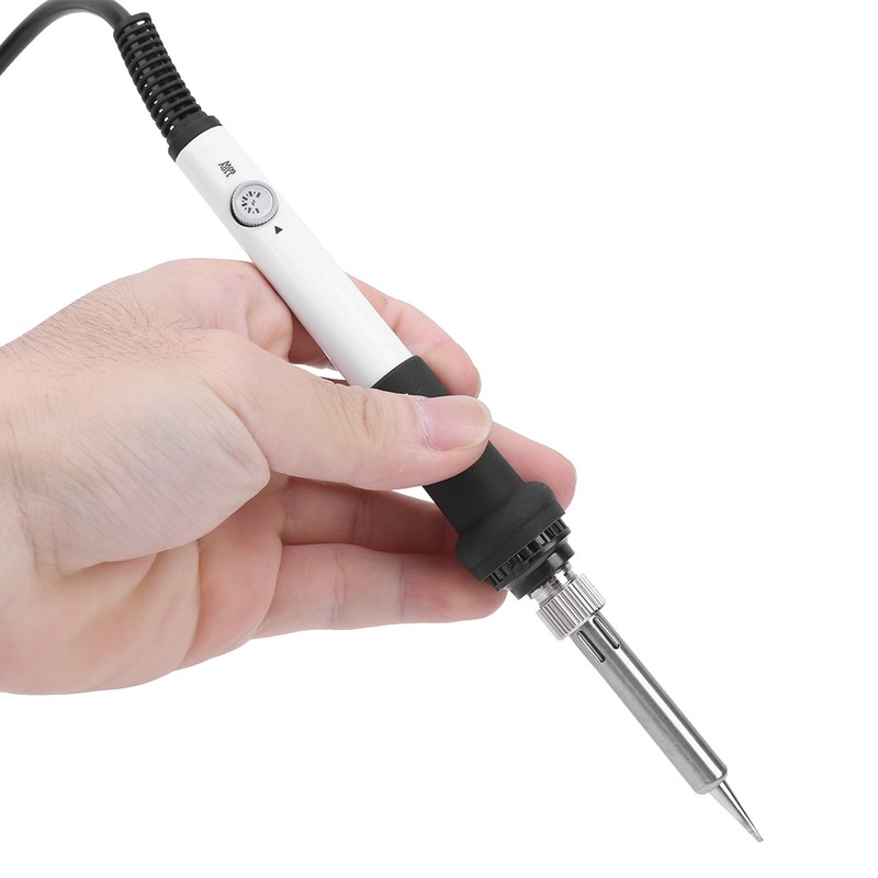 15Pcs Electric Soldering Iron Set Adjustable Temperature 60W White Welding