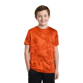 Sport-Tek Youth CamoHex Tee S Neon Orange