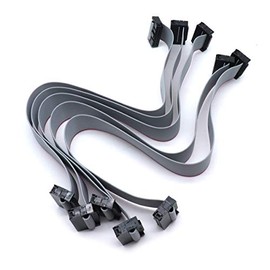 Sydien 5Pcs Ribbon Cable with Black 2.54mm FC, 14 Pins F/F IDC Connector Flat Ribbon Cable, Dual Row Data Cable 30cm Length