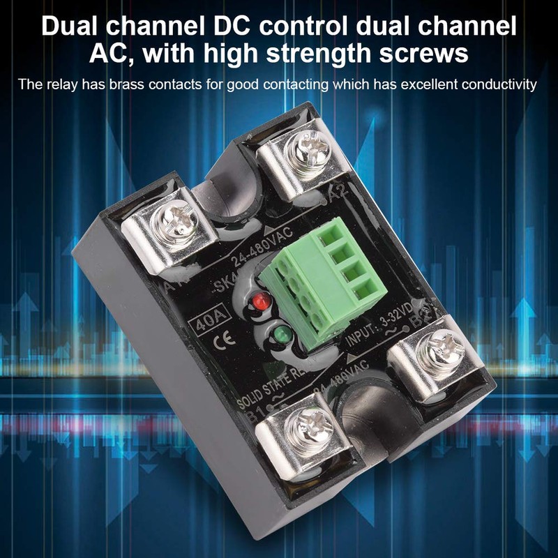 Channel DC Control Channel AC Solid State Relay 24-480VAC Single