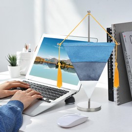 VOSAREA Pennant Stand Table Metal Telescopic Bunting Holder Flag Stand with Base, Desk Bunting Stand, 27-49 cm, Fits 20 x 30 cm Flags