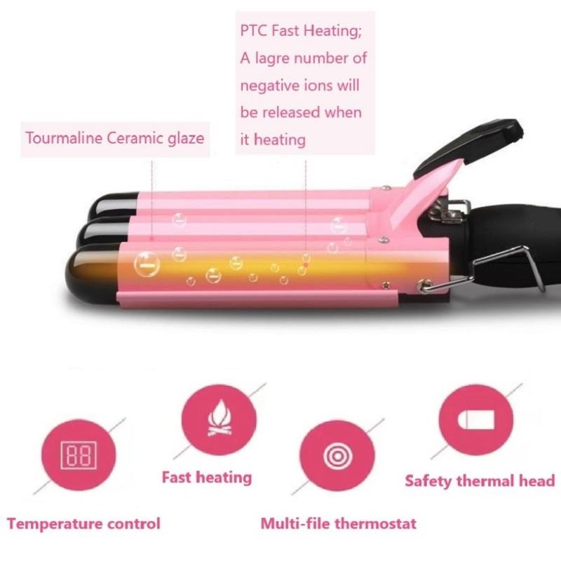 3 Jumbo Barrel Curling Iron Wand 25mm/32mm Hair Waver Temperature