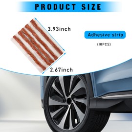 Suvnie 10 PCS Tire Repair Strings, 4'' Auto Tire Repair Plugs for Tubeless Tire Puncture Fix, Universal Vehicle Tire Repair Tool Kit for Car RV SUV ATV Motorcycle Truck Tractor