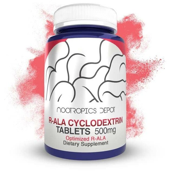 Nootropics Depot R-ALA Cyclodextrin Complex Tablets | 500mg | Optimized R-Alpha Lipoic Acid | 90 Count