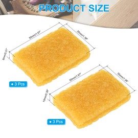 PATIKIL Residue Rubber Eraser, 6 Pack 50x35x10mm/50x35x12mm Glue Pick Up Eraser Adhesive Remover Cleaning Tool for Paper Craft Sanding Belt Discs Skateboards, Yellow