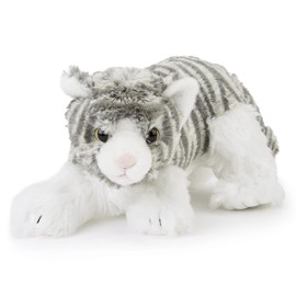 Zappi Co Plush Children's Stuffed Soft Cuddly Plush Toy-Part of Safari Animals Collection, Perfect for Kids (25cm Length) (Grey Kitten)