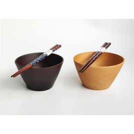 KXLCGYK Soup Bowl, Set of 2, Wooden Soup Bowl, Lightweight Bowl, Rice Bowl, Rice Bowl, Miso Soup, Woodgrain, Various Bowls, Dinnerware Set, Genshoku