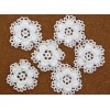 Handmade Crochet Flower Layered Lacy Doily Applique Shabby Embellishment White