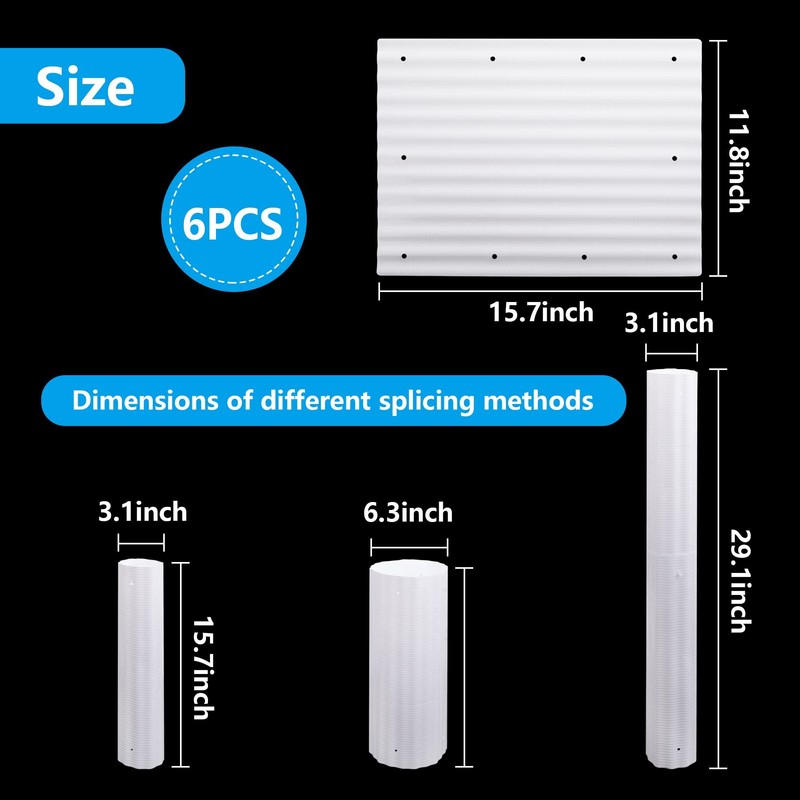 Adnee 6pcs Tree Guard Protectors,Expandable Tree Trunk Protector,Grow Tubes Around