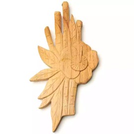 Factory Direct Craft Hand Carved Wood Hibiscus and Bambo Wall Decor