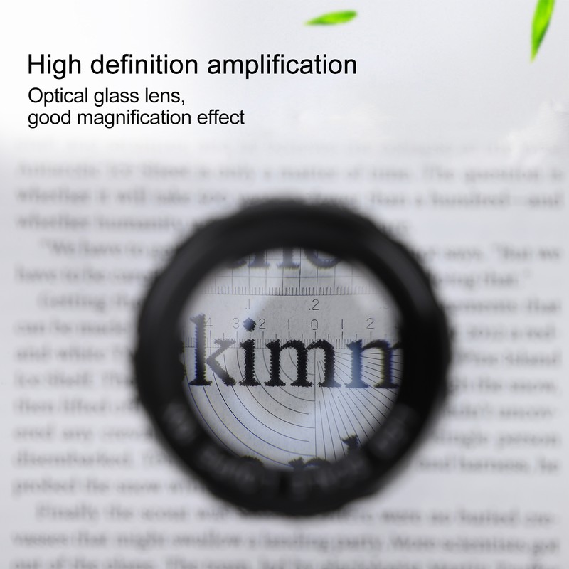 8LED 10X Magnifier Loupe with Scale High Definition Adjustable Magnifying