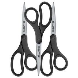 Westcott KleenEarth 3-Pack, 8-Inch Bent Handle Scissor, Black (15585), 8 inch