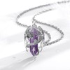 INFUSEU Crystal Dragon Necklace, Nordic Dragon Wrapped Cylinder Gemstone, Crystal