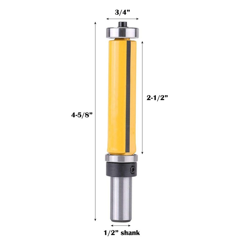 Bestgle 1/2 Inch Shank Pattern Flush Trim Trimmer Router Bit