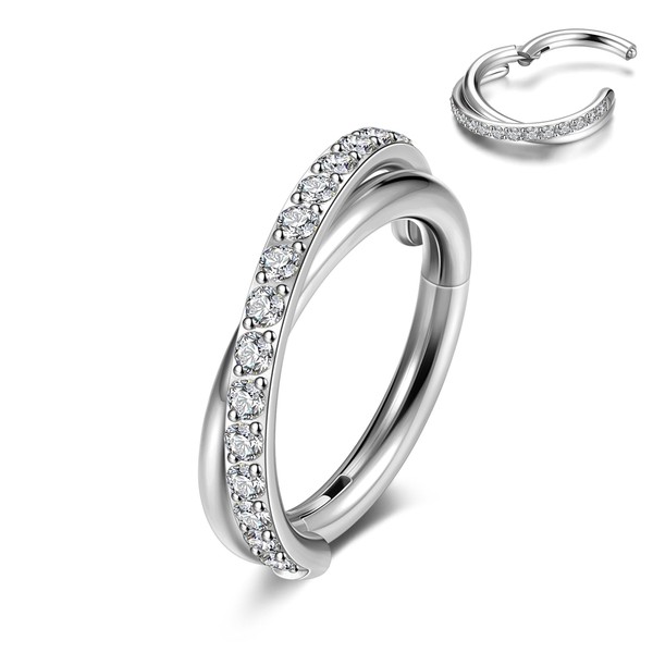 JSDDE Segment Ring Clicker Stainless Steel 16 g Ear Piercing
