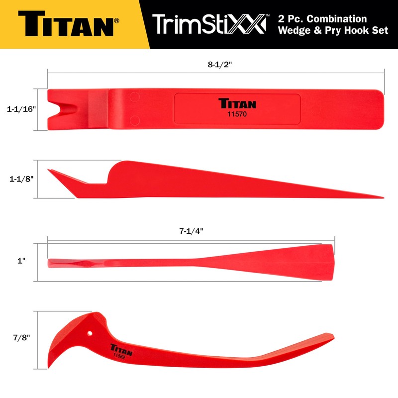 Titan 11568 2-Piece Combination Wedge and Pry Hook Set