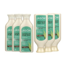 Jason Moisturizing 84% Aloe Vera Shampoo & Conditioner 16 Oz Pack of 6