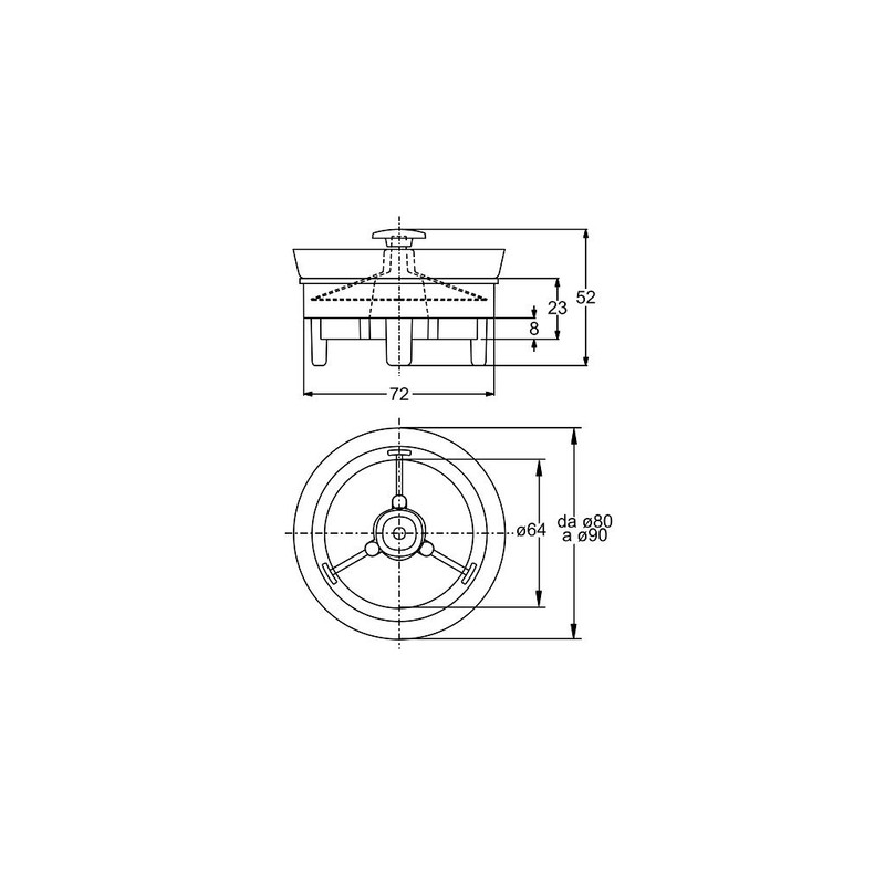 Bonomini 6229AR90B4 Valvola Meccanica di Non Ritorno Anti-Odore, Grigio/Verde