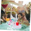 KONTONTY 4Pcs Floating Cup Holders with Inflator Creative Animal Design